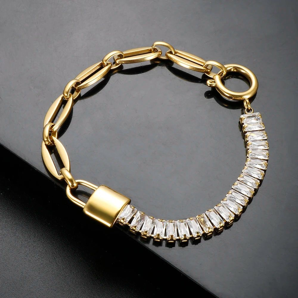 Cuban Tennis Bracelet- 18k Gold Plated