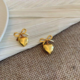 Bow Heart Combo 18k gold plated