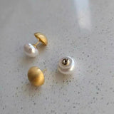 Dome Pearl Back Earring