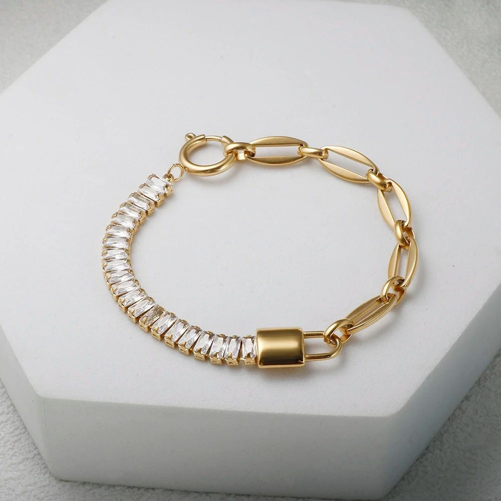 Cuban Tennis Bracelet- 18k Gold Plated