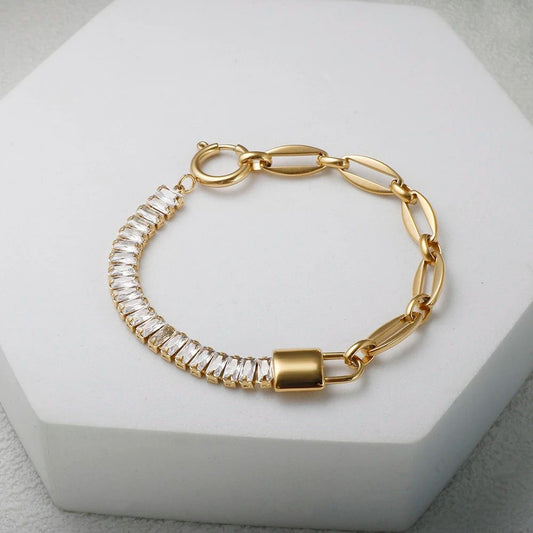 Cuban Tennis Bracelet- 18k Gold Plated